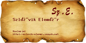 Szlávik Elemér névjegykártya