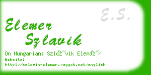 elemer szlavik business card